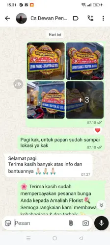 Testimonial Papan Bunga Pernikahan kekalik